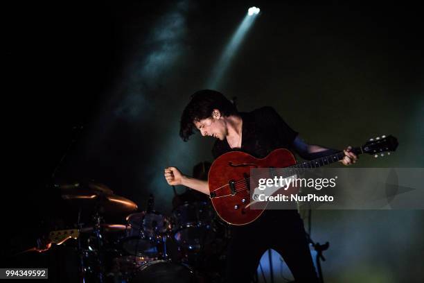 The english singer and song-writer James Bay performing live at Unaltrofestival 2018 Circolo Magnolia Segrate, Milan, Italy, on 8 July 2018.