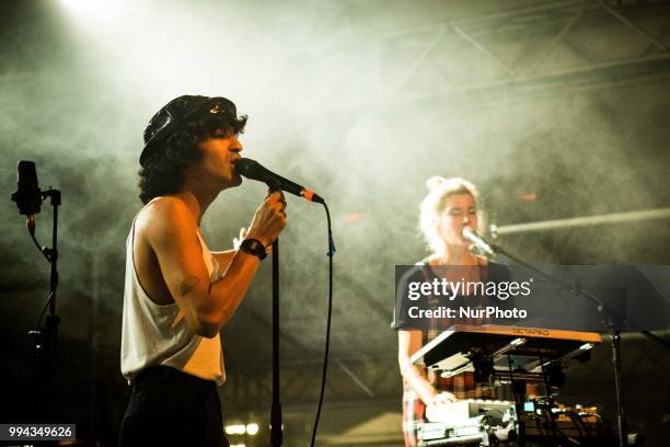 The french singer and song-writer Adam Naas performing live at Unaltrofestival 2018 Circolo Magnolia Segrate, Milan, Italy on 8 July 2018.