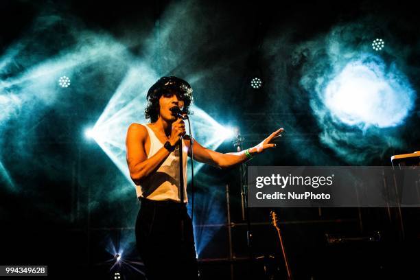 The french singer and song-writer Adam Naas performing live at Unaltrofestival 2018 Circolo Magnolia Segrate, Milan, Italy on 8 July 2018.