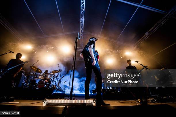 The english singer and song-writer James Bay performing live at Unaltrofestival 2018 Circolo Magnolia Segrate, Milan, Italy, on 8 July 2018.