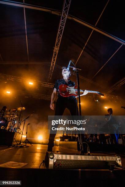 The english singer and song-writer James Bay performing live at Unaltrofestival 2018 Circolo Magnolia Segrate, Milan, Italy, on 8 July 2018.