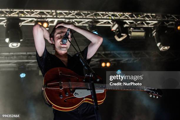 The english singer and song-writer James Bay performing live at Unaltrofestival 2018 Circolo Magnolia Segrate, Milan, Italy, on 8 July 2018.