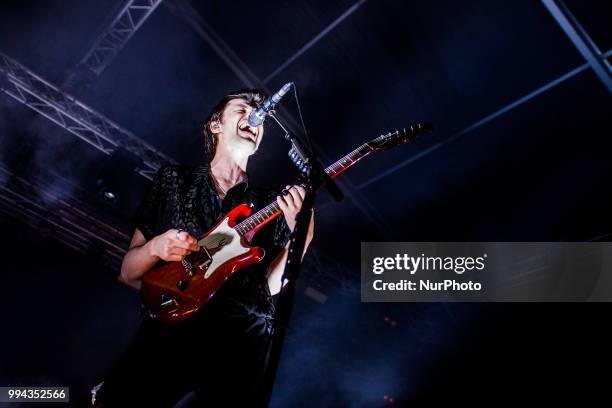 The english singer and song-writer James Bay performing live at Unaltrofestival 2018 Circolo Magnolia Segrate, Milan, Italy, on 8 July 2018.