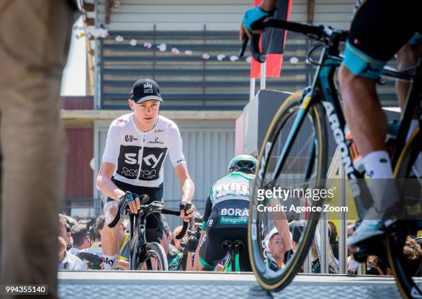 Christopher Froome of team SKY during the stage 02 of the Tour de France 2018 on July 8, 2018 in La Roche-sur-Yon, France.