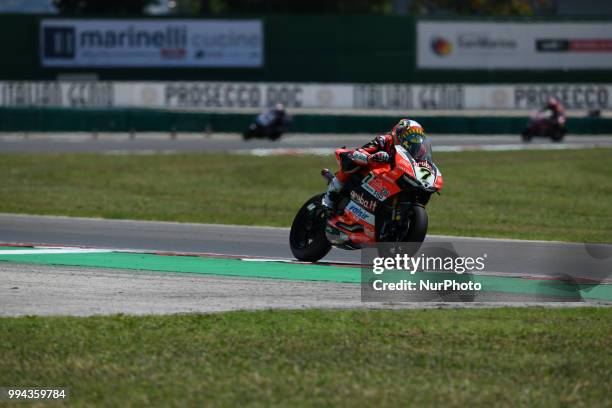 Chaz Davies GBR Ducati Panigale R Aruba.it Racing - Ducati during the Motul FIM Superbike Championship - Italian Round Sunday race during the World...