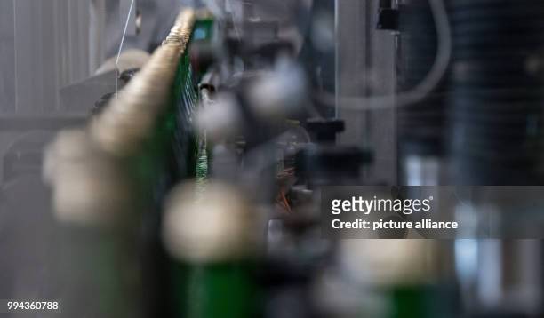 Bottles of sparkling wine at a vineyard bottling plant near Heilbronn, Germany, 14 September 2017. Photo: Sebastian Gollnow/dpa