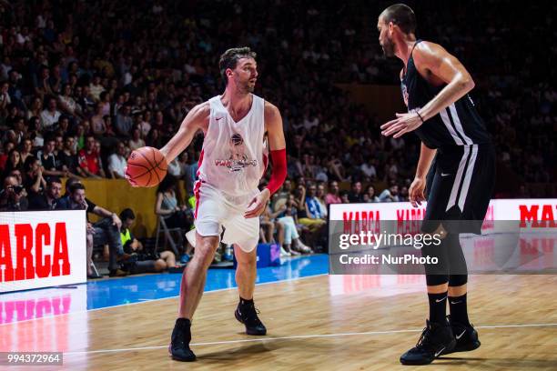 Pau Gasol from Spain of San Antonio Spurs, Marc Gasol from Spain of Memphis Grizzlies during the charity and friendly match Pau Gasol vs Marc Gasol,...