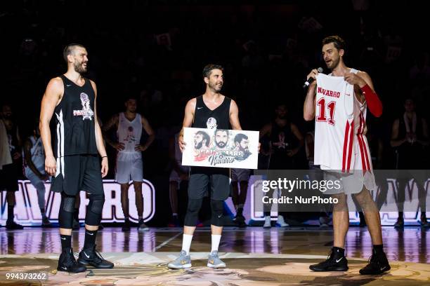 Pau Gasol from Spain of San Antonio Spurs, Marc Gasol from Spain of Memphis Grizzlies and Juan Carlos Navarro from Spain exFC Barcelona Lassa player...