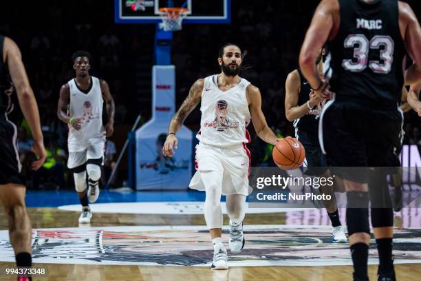 Ricky Rubio from Spain of Utah Jazz during the charity and friendly match Pau Gasol vs Marc Gasol, with European and American NBA players to help...