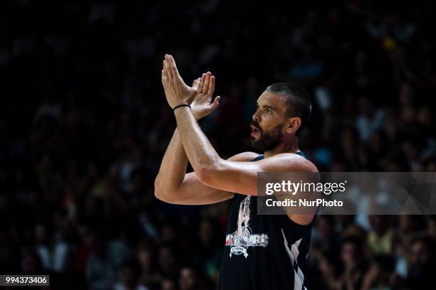 Marc Gasol from Spain of Memphis Grizzlies during the charity and friendly match Pau Gasol vs Marc Gasol, with European and American NBA players to...