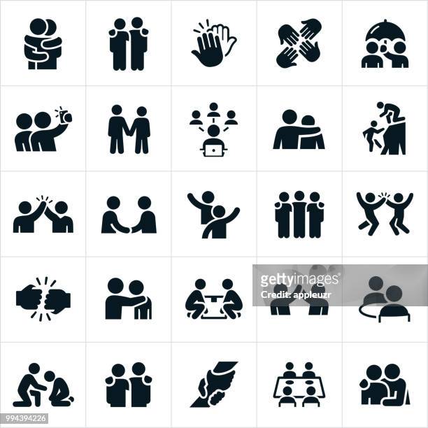 friendship icons - a helping hand stock illustrations