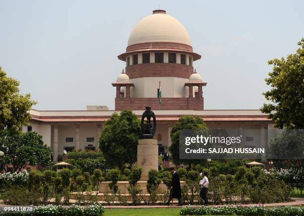 India's supreme court building is pictured in New Delhi on July 9, 2018. - India's supreme court on July 9 upheld death sentences handed down to...