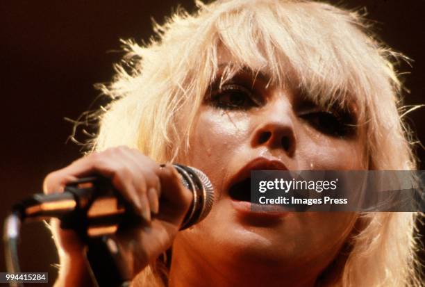 Debbie Harry of Blondie performing circa 1977 in New York.