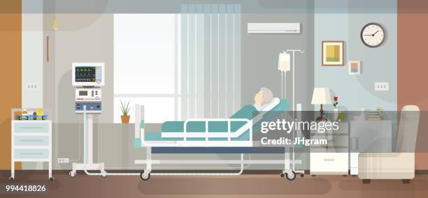 hospital room - ringer stock illustrations