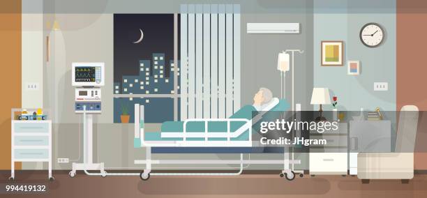 hospital room - ringer stock illustrations