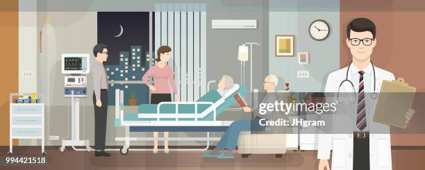 hospital room - ringer stock illustrations