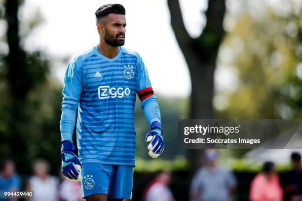 Benjamin van Leer of Ajax during the Club Friendly match between Ajax v FC Nordsjaelland at the Sportpark Putter Eng on July 7, 2018 in Putten...