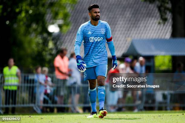 Benjamin van Leer of Ajax during the Club Friendly match between Ajax v FC Nordsjaelland at the Sportpark Putter Eng on July 7, 2018 in Putten...