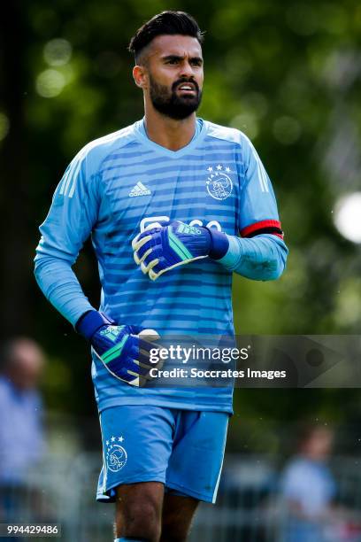 Benjamin van Leer of Ajax during the Club Friendly match between Ajax v FC Nordsjaelland at the Sportpark Putter Eng on July 7, 2018 in Putten...