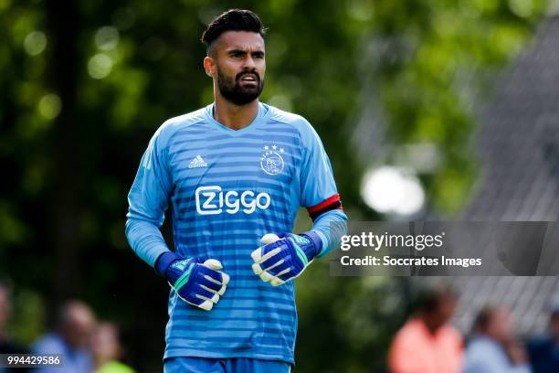 Benjamin van Leer of Ajax during the Club Friendly match between Ajax v FC Nordsjaelland at the Sportpark Putter Eng on July 7, 2018 in Putten...