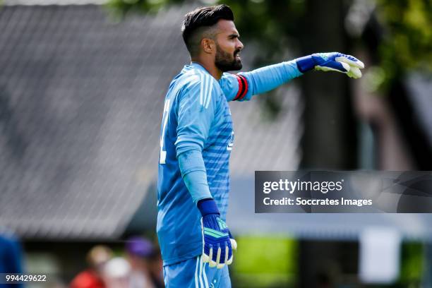 Benjamin van Leer of Ajax during the Club Friendly match between Ajax v FC Nordsjaelland at the Sportpark Putter Eng on July 7, 2018 in Putten...