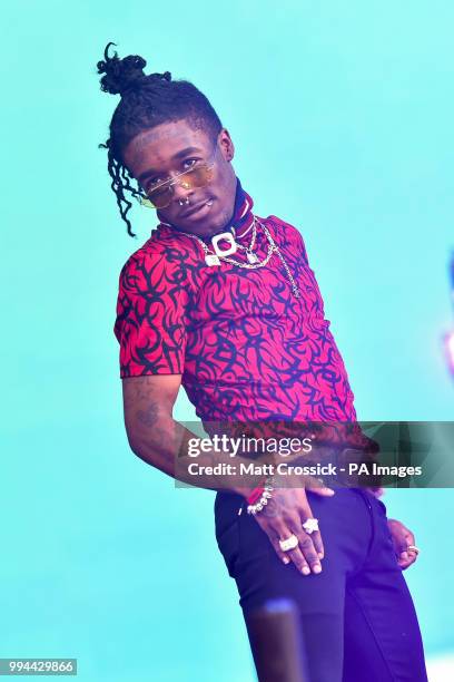 Lil Uzi Vert performing on the third day of the Wireless Festival, in Finsbury Park, north London. PRESS ASSOCIATION Photo. Picture date: Sunday July...