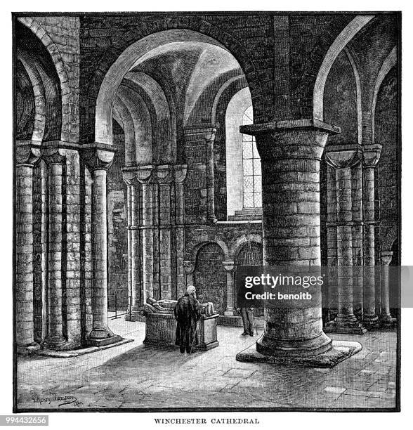 winchester cathedral - winchester cathedral stock illustrations