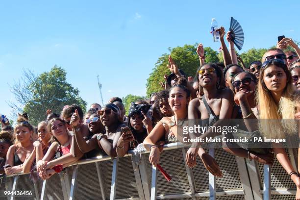 The crowd on the third day of the Wireless Festival, in Finsbury Park, north London. PRESS ASSOCIATION Photo. Picture date: Sunday July 8th, 2018....