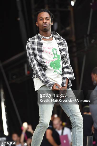 Playboi Carti performing on the third day of the Wireless Festival, in Finsbury Park, north London. PRESS ASSOCIATION Photo. Picture date: Sunday...