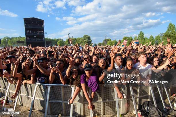 The crowd on the third day of the Wireless Festival, in Finsbury Park, north London. PRESS ASSOCIATION Photo. Picture date: Sunday July 8th, 2018....