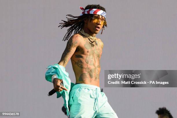 Swae Lee of Rae Sremmurd performing on the third day of the Wireless Festival, in Finsbury Park, north London. PRESS ASSOCIATION Photo. Picture date:...