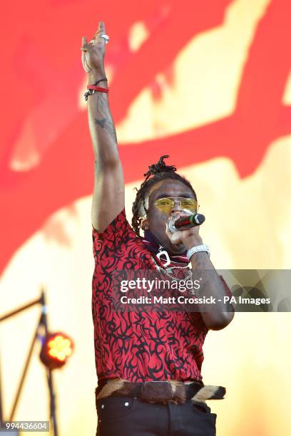 Lil Uzi Vert performing on the third day of the Wireless Festival, in Finsbury Park, north London. PRESS ASSOCIATION Photo. Picture date: Sunday July...