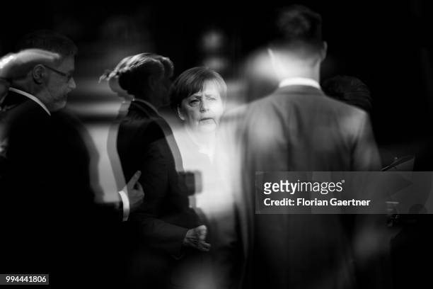 German Chancellor Angela Merkel is pictured before the meeting with Li Keqiang , Prime Minister of China, on July 09, 2018 in Berlin, Germany. They...