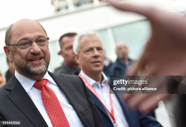 Germany's Social Democratic Party's top candidate Martin Schulz attends a campaign event of the SPD North Rhine-Westphalia in Gelsenkirchen, Germany,...