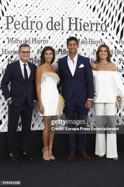 Fernando Verdasco and Ana Boyer attend the Pedro del Hierro show at Mercedes Benz Fashion Week Madrid Spring/ Summer 2019 on July 8, 2018 in Madrid,...