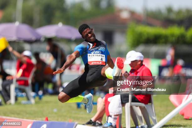 Jean Pierre Bertrand competes in the long jump competition during the French National Championships 2018 of athletics on July 8, 2018 in Albi, France.