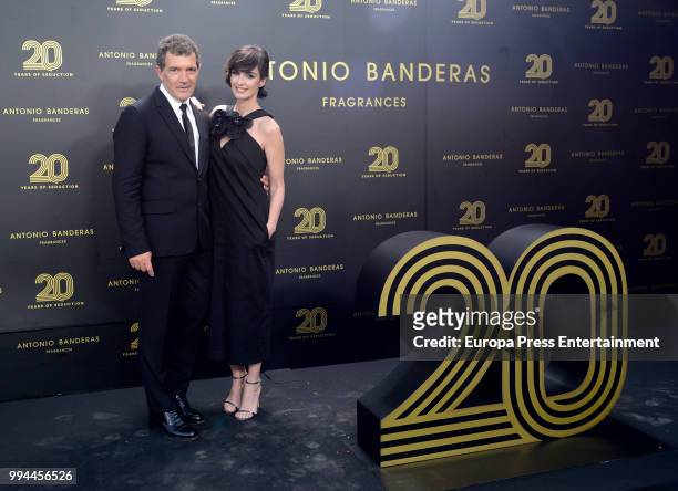 Antonio Banderas and Paz Vega attend 20 years of Antonio Banderas's fragances party on July 7, 2018 in Marbella, Spain.