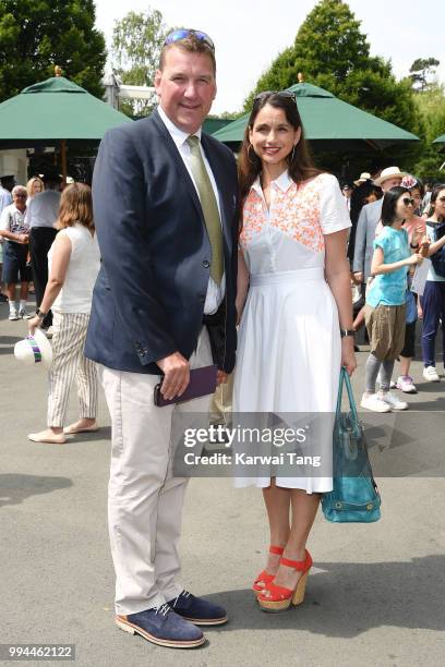 Matthew Pinsent and Demetra Pinsent attend day seven of the Wimbledon Tennis Championships at the All England Lawn Tennis and Croquet Club on July 9,...