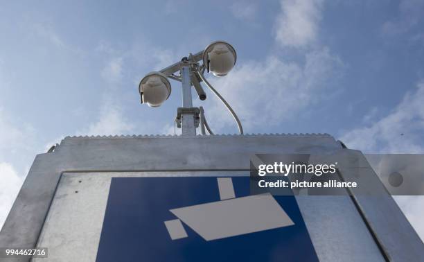 New mobile police CCTV cameras in the RAW centre in Berlin, Germany, 21 September 2017. Police and politicians presented the new units to...