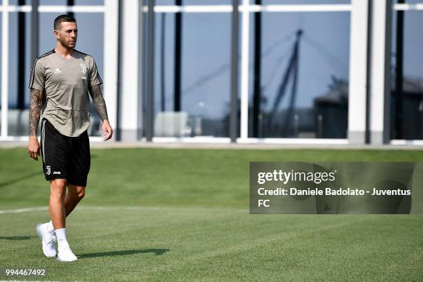 Federico Bernardeschi during a Juventus training session at Juventus Training Center on July 9, 2018 in Turin, Italy.