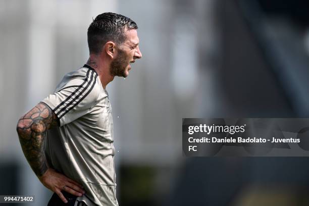 Federico Bernardeschi during a Juventus training session at Juventus Training Center on July 9, 2018 in Turin, Italy.