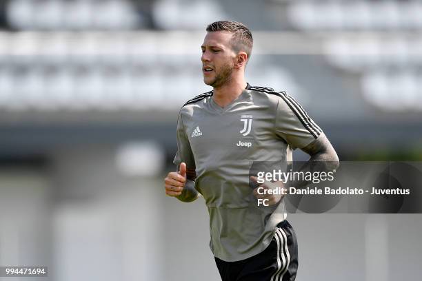 Federico Bernardeschi during a Juventus training session at Juventus Training Center on July 9, 2018 in Turin, Italy.