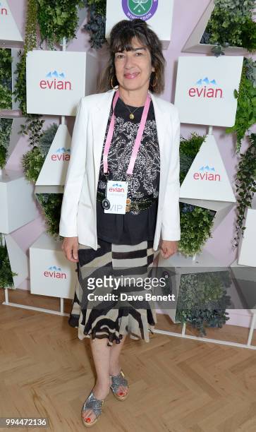 Christiane Amanpour attends the evian Live Young Suite at The Championship at Wimbledon on July 9, 2018 in London, England.