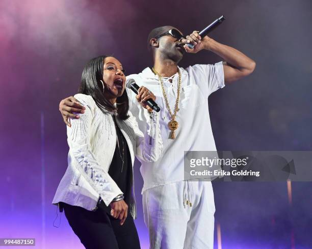Lyte and Agil Davidson of Wreckx-n-Effect perform onstage during the 2018 Essence Festival at the Mercedes-Benz Superdome on July 8, 2018 in New...