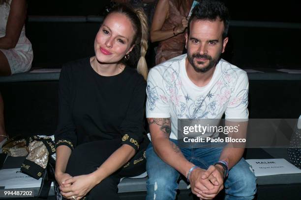 Esmeralda Moya attends the Andres Sarda fashion show at Mercedes Benz Fashion Week Madrid Spring/ Summer 2019 on July 9, 2018 in Madrid, Spain.