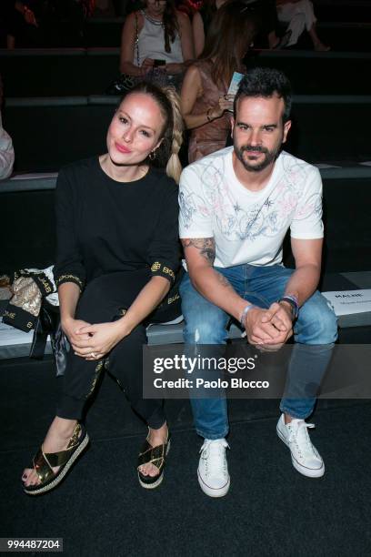 Esmeralda Moya attends the Andres Sarda fashion show at Mercedes Benz Fashion Week Madrid Spring/ Summer 2019 on July 9, 2018 in Madrid, Spain.