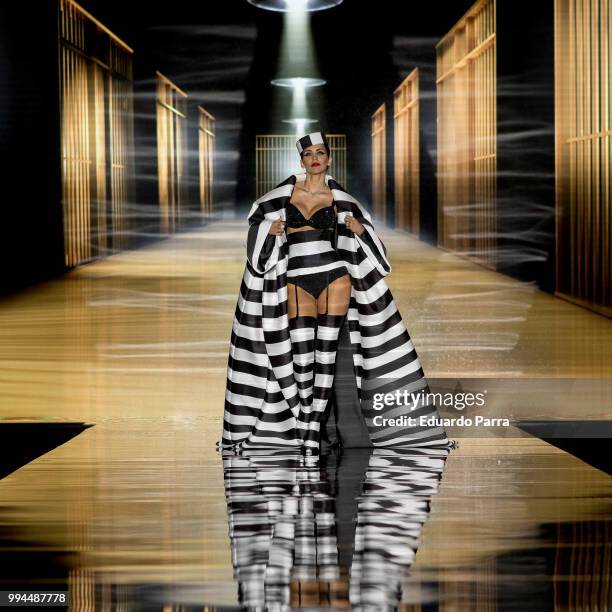 Model Rosanna Zanetti walks the runway at the "Andres Sarda" catwalk during the Mercedes Benz Fashion Week Spring/Summer 2019 at IFEMA on July 9,...