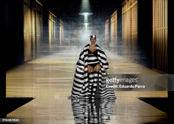 Model Rosanna Zanetti walks the runway at the "Andres Sarda" catwalk during the Mercedes Benz Fashion Week Spring/Summer 2019 at IFEMA on July 9,...