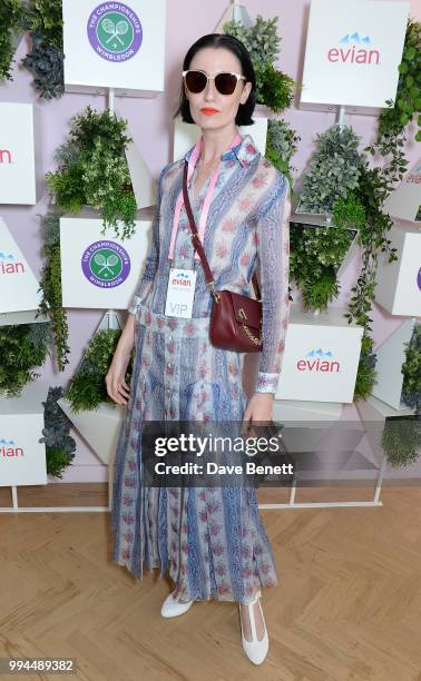 Erin O'Connor attends the evian Live Young Suite at The Championship at Wimbledon on July 9, 2018 in London, England.