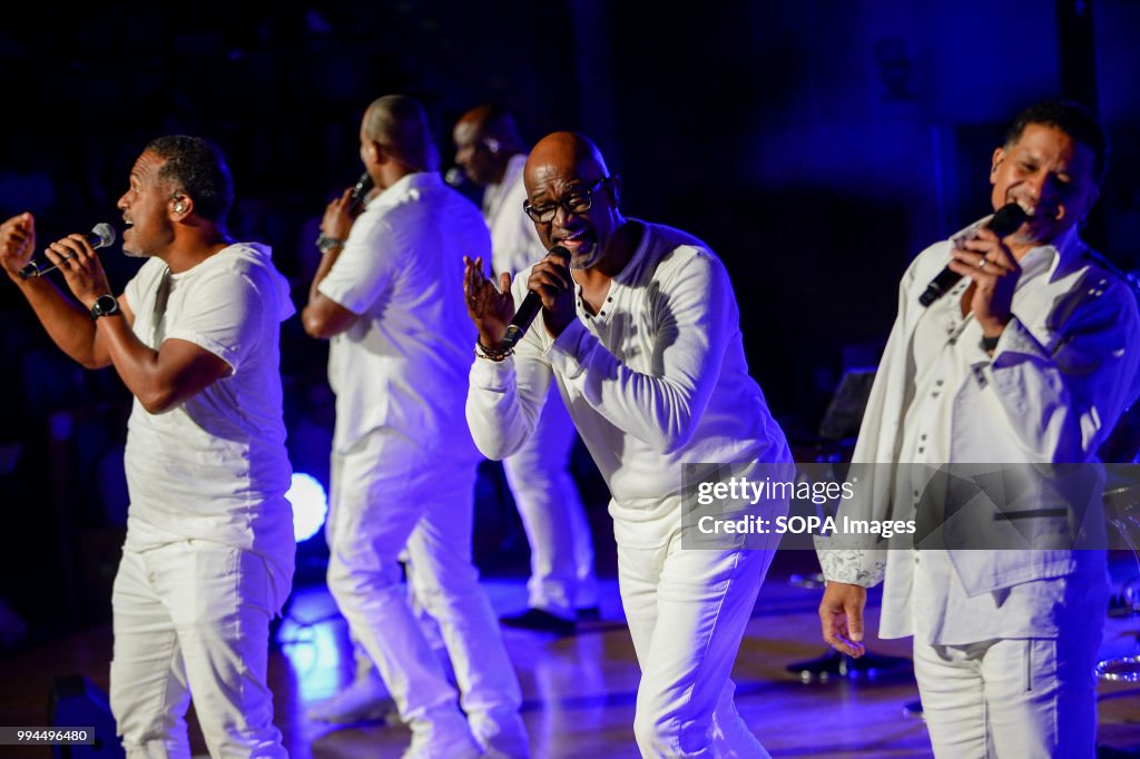 American Grammy Awarded band, Take 6 performs during the...